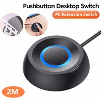Computer Desktop Switch Button LED Light PC Motherboard External Start Power On/Off Button 2m Extension Cable For Home Office