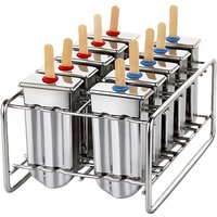 Home 304 Stainless Steel ice Cream Mold Sets,Commercial Double Slot Popsicle Mold,ice Cream Tray,Ice Lolly Popsicle Making Box