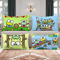 cartoon art cute SRO K-kerokerokeroppi cushion cover Rectangle Pillow Cover Home Sofa living Room Office Coffee Shop Pillowcase