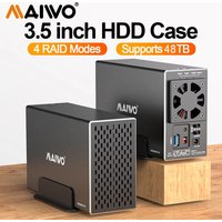 MAIWO 2.5/3.5 Inch Dual Bay External Hard Drive Enclosure Case With 4 RAID HD Array SATA To USB 3.0 Hard Drive Docking Station