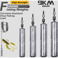 9KM Fishing Weight Sinker 5-20pcs Drop Shot Weight Pencil Skinny Sinkers with Barrel Swivels for Bass Catfish Fishing Saltwater