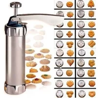 Stainless Steel Cake Cream Decorating Gun Sets Cookie Making Machine Nozzles Mold Pastry Syringe Extruder Kitchen Baking Tools
