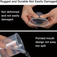 5pcs Transparent Plastic Measuring Cups – Reusable Lab Beakers, 5 Sizes, for Paint, Dye, DIY