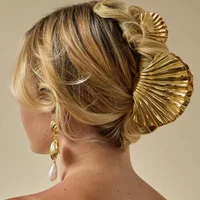 Metal Irregular Texture Shell Shape Hairy Crab Clip Ladies Ponytail Hair Accessories Girls Hairpin Fashion Accessories Gifts