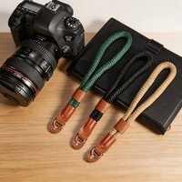 Camera Wrist Strap Braided Nylon Rope Leather Anti-Lost Hand Lanyard for Leica Digital Camera