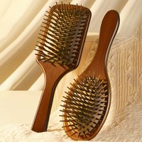 1pcs Sandalwood Hand Carved Air Cushion Comb With Wood Teeth Scalp Massage Brush Hair Styling Tool