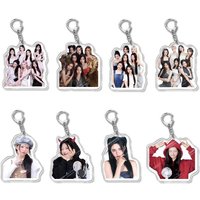 Trendy Girl Group Keychain 5CM Cartoon High Definition Figure Acrylic Printing Bag Album Ghost Pendant AHYEON RUKA Collect Gift