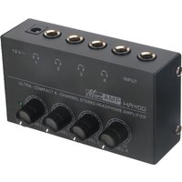 HA400 Mini 4 Channels Headphone Amplifier Ultra-Compact Stereo Audio Amplifier With Power Adapter Earphone Amp for Music