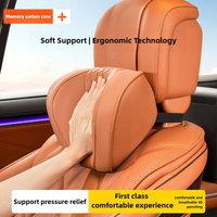 Soft Memory Foam Car Neck Pillow Set Leather Car Headrest Car Lumbar Pillow Seat Accessories Auto Lumbar Support and Neck Pillow