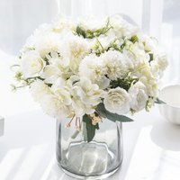 Artificial Silk Hydrangea Rose Flowers Wedding Bridal Bouquet Outdoor Yard Holiday Ornament Vase Home Room Decoration Scrapbooks