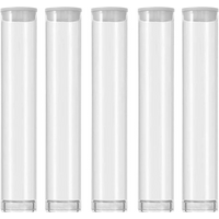 100Pack Plastic Clear PVC Tube Transparent Storage Empty Cartridges Tube Packaging with Caps 12x70mm-Bead Craft Supply Storage