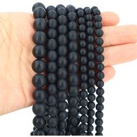4/6/8/10mm Matte Black Agate Minerals Stone Beads Natural Dull Polish Round Loose Spacer Jewelry Making Bracelets DIY Accessorie