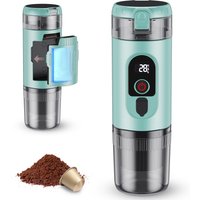 2-in-1 tragbare elektrische Kaffeemaschine für Auto, Büro, Zuhause, Camping, tragbare Kaffeemaschine für Kapseln und Pulver, Reise-Kaffeemaschine, wiederaufladbar