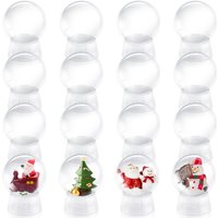 DIY Snow Globe Kit, Clear Plastic Christmas Ornaments, Home Decor, Lightweight White Display Containers for Crafts and Storage