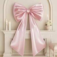 Large Bow Themed Party Decorations Wedding Party Pink Bow Ribbon for Wedding Birthday& Holiday Background Wall Pendant Decor 1PC