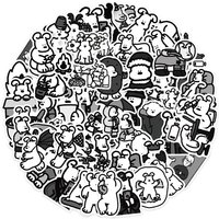62PCS Ins Styles Minimalist Cartoon Black and White Puppy Stickers For Luggage Phone Case Decals BulingBulingStickers Store