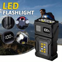 2/1PCs Portable Flashlight Super Bright MINI USB Rechargeable LED Tail MagnetTorch with COB Emergency Light for Camping Hiking
