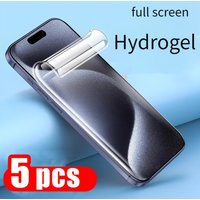 5Pcs Screen Protectors For iPhone 15 16 17 11 12 13 14 Pro Max Hydrogel Film For iPhone 14 15 16 Plus 16e XR XS Max Glass Film