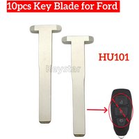 10pcs HU101 Car Smart Key Blank Keyless Remote Metal Key Blade Spare Emergency Door Key for Ford Focus Fiesta Kuga X-MAX Galaxy