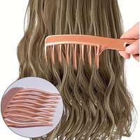 Double Row Big Tooth Comb Wide Toothed Comb Curved Comb Massage Fluffy Hair Brush Curl Hair Styling Hairdressing Styling Tools