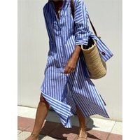 Autumn Long Sleeve Shirt Dress Elegant Belt Long Dress For Women 2024 Fashion Print Button Lapel Neck Casual Dresses Robe Femme