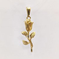 New Gold Plated Rose Flower Pendant Necklace Simple Vintage Clavicle Chain Stainless Steel Necklace for Men Women Jewelry Gifts