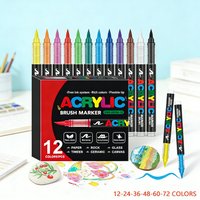 12-72 Colors Acrylic Painting Markers Quick Dry & Waterproof , for DIY Art Creation & Hand Painting