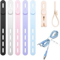 10/20pcs Silicone Cable Ties Assorted Color Reusable Heavy Duty Cable Organizer Management for Fastening Cords and Wires