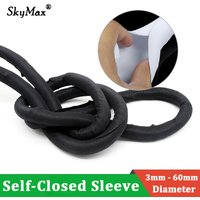 1~10m Black White 3 - 60mm Self-Closed Sleeve Loom Split Tube Wire Protector Wrap Automotive Harness PET Braided Cable Sleeving