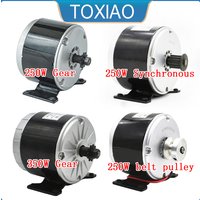 MY1016 12V 24V 36V 250W 350W Sprocket synchronous wheel brush motor pulley 2750rpm/min Little Dolphin electric scooter DC motor