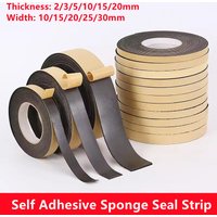 New Self Adhesive Sponge Seal Strip Thicken Black EPDM Rubber Single Sided Adhesive Soundproof Foam Anti-collision Seal Gasket