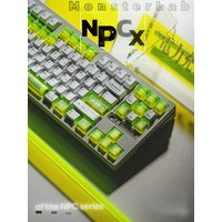 NPCX Fluorescent Green Keycap Set PBT+PC Custom Translucent Keyboard Cap Cherry Profile Gaming KeyCap for Mechanical Keyboard