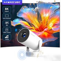 Projecteur Magcubic Android 14 8K 1280*720P HY300Pro+ Double Wifi 290ANSI 180 ° Projecteur portable de cinéma extérieur flexible BT5.4