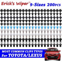 Erick's Wiper 200 Pcs/set Auto Body Trim Clips Push Pin Rivet 9 Sizes Bumper Retainer For Toyota Corolla RAV4 Yaris Prius Lexus