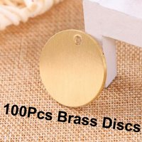 100pcs 1.5mm Brass Discs Stamping Brass Dog ID Tag Blanks Custom Stamping and Engraving Pet Name Plates Keychain Making Supplies