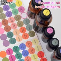 1Set 192 Pcs Pre-Printed Essential Oil Bottles Cap Lid Labels Round Circle Stickers Colorful For ALL DoTERRA Young Living Oils