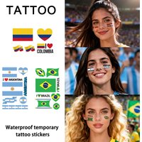 Flag Temporary Tattoo Sticker, Long-lasting and Waterproof, Festival, Football, Soccer Fan Stickers, Arm, Face