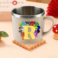 Sprunkis Stainless Steel Water Cups Game Pinki Oren Coffee Milk Mugs Printed Letter Home Toothbrush Drinking Cup Boys Girls Gift