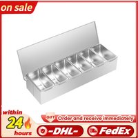 Seasonings Boxes Kitchen Removable Stainless Steel 6 Grids Dried Fruit Box