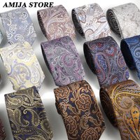 New Design Male Cravat Floral Men's Accessories Woven Purple Blue Necktie Paisley Pattern Polyester Mens Tie For Wedding Party
