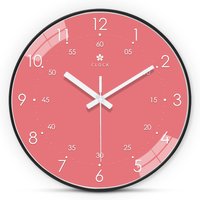 1 Cute Pink Plastic Wall Clock, 8-12inch Round Silent Non-Ticking Wall Clocks, Aa Battery-Powered Clock, Suitable for Living Room, Study, Office, Bedroom, Ideal Gift for Mother, Gift for Friends,
