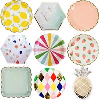 Disposable Par Dinnerware Thiened Plate Picnic Birthday Par Cake Plate T Building Activi Festive Celebration Supplies