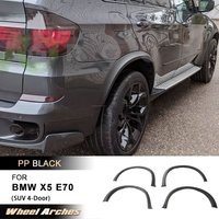 Car Wheel Arches Mouldings for BMW X5 E70 SUV 4-Door 2008-2013 Side Fender Flares Mudguards Wheel Eyebrows Body Kits PP Black