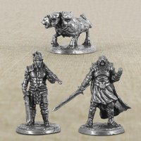 Figurines miniatures en cuivre pur Cerberus Hell, chien à trois têtes, fantôme, guerrier, soldat, modèle d'ornements, cadeaux pour hommes