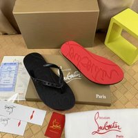 Men's New Summer Red Sole Flip Flops, Fashion Trendy Leather Beach Sandals Casual Outdoor Slippers for Men image 4