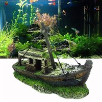 1PC Aquarium Fish Tank Landscape landscaping Pirate Wreck Ship Decor Resin Boat Ornament Accessories Decoration