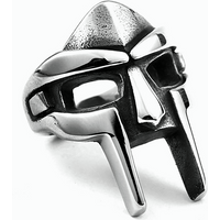 Gothic Vintage Classic Mf Doom Mask Rings Punk Egyptian Pharaoh Stainless Steel Ring For Men Boys Fashion Jewelry Gift Wholwsale
