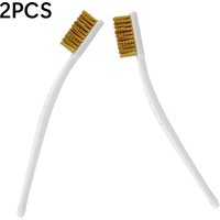2PCS 175mm Brass Wire Brush 3D Printer Nozzle Cleaning Brass Wire Toothbrush Tool Brass Brush Handle Hot End Cleaning Toothbrush