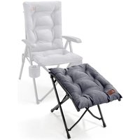Folding Camping Footrest Ergonomical Ottomans for Living Room Collapsible Garden Footstool Lightweight Leg Rest with Carry Bag