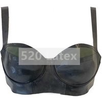 Natural Latex Top Gummi Lady's Underwear Handmade Latex Lovely Bra Pures Schwarz Badeanzug Bikini cosplay 0.4mm With Steel Ring